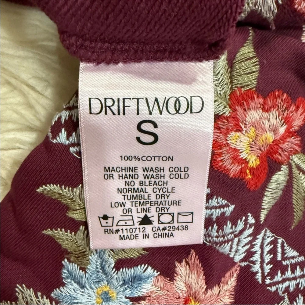 Driftwood Shelly Kimono Hoodie in the Blooming Garden Embroidered Small